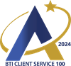 BTI Client Service 100 Badge 2024 BTI Client Service 100 Badge 2024